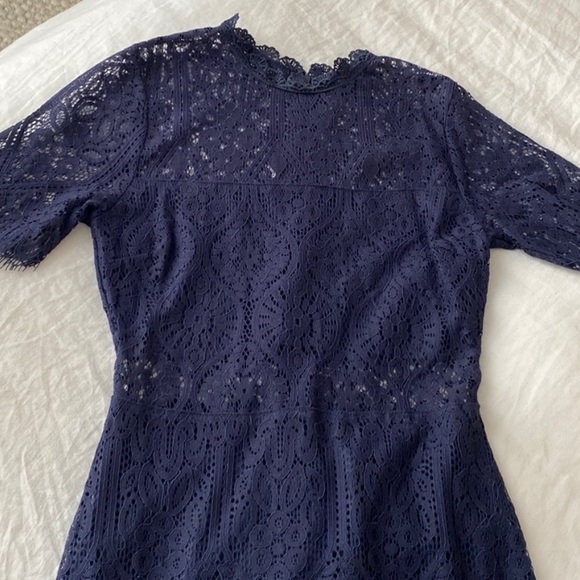 Lulus Navy Lace Midi Dress - Picture 3 of 7